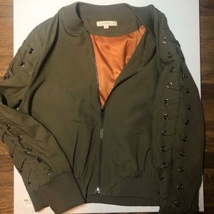 Army green bomber jacket